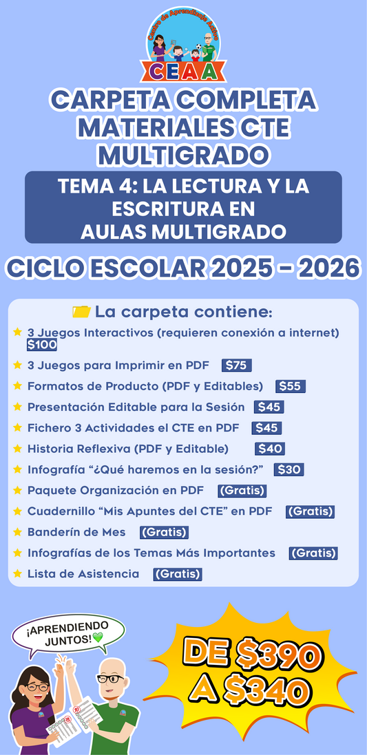 Carpeta Completa Materiales Multigrado Tema 4: La Lectura y la Escritura en Aulas Multigrado