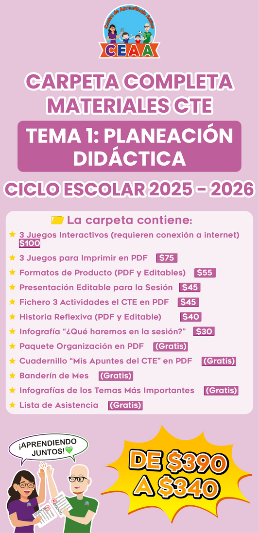 Carpeta Completa Materiales CTE Tema 1: Planeación Didáctica