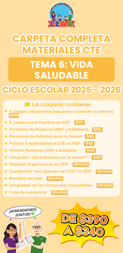 Carpeta Completa Materiales CTE Tema 6: Vida Saludable