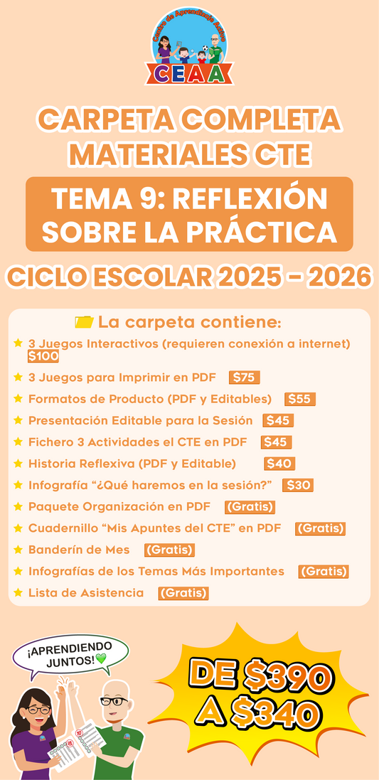 Carpeta Completa Materiales CTE Tema 9: Reflexión Sobre la Práctica