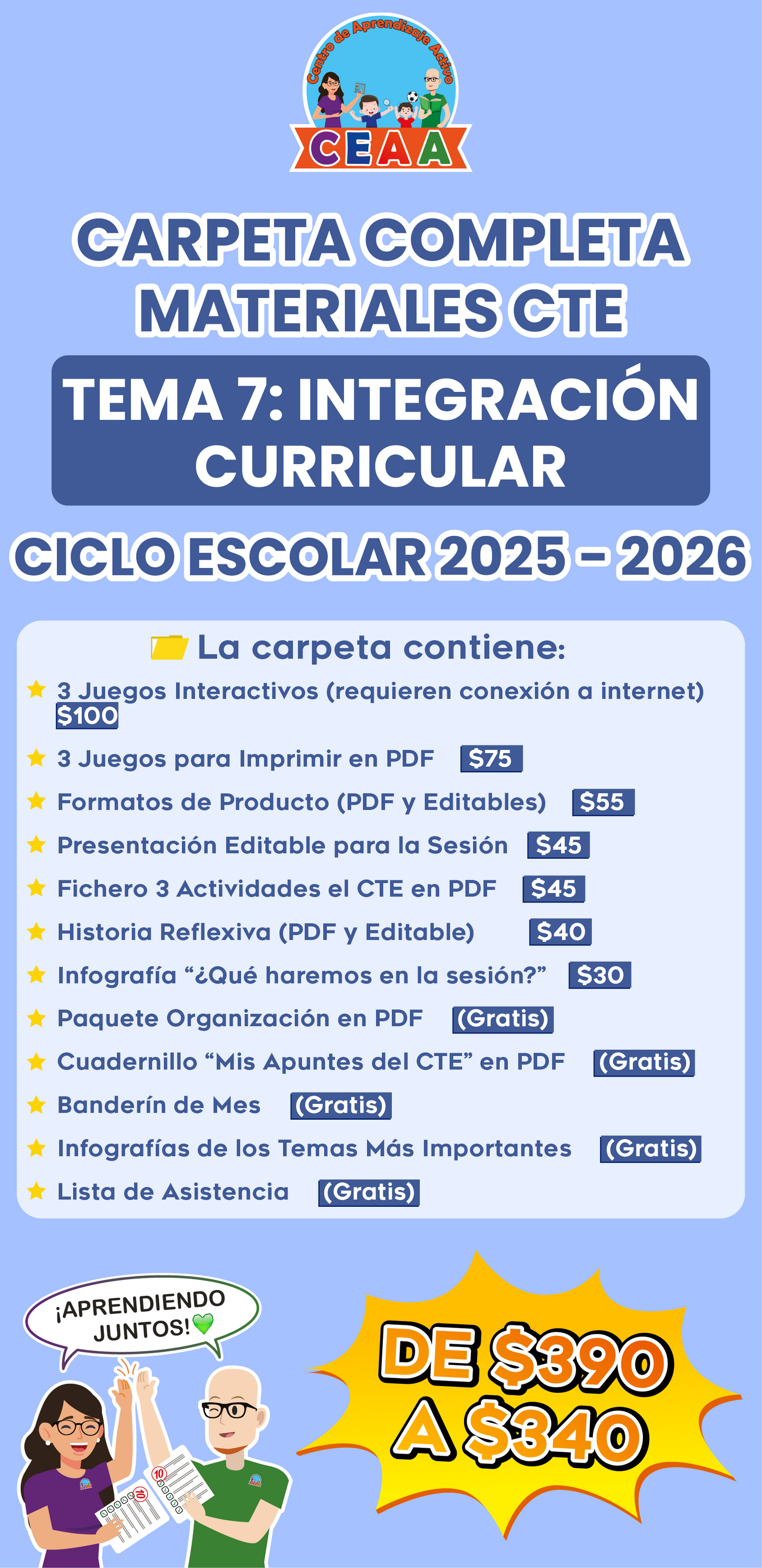 Carpeta Completa Materiales CTE Tema 7: Integración Curricular