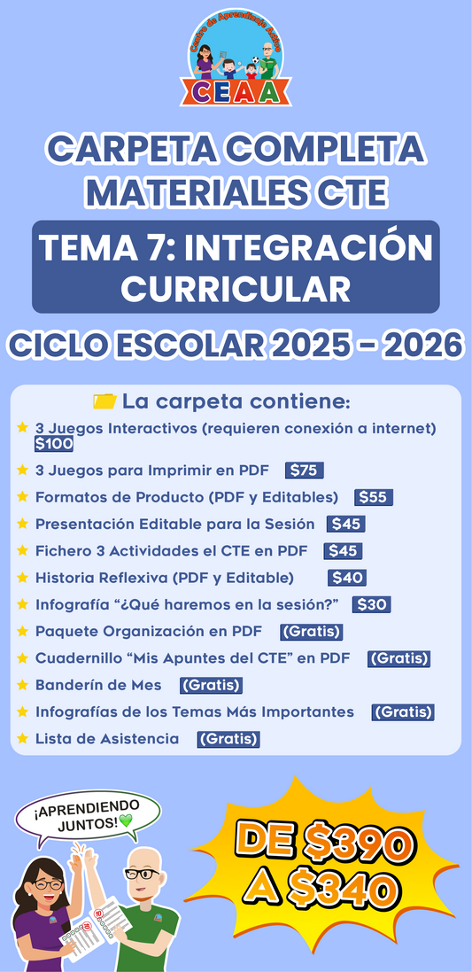 Carpeta Completa Materiales CTE Tema 7: Integración Curricular
