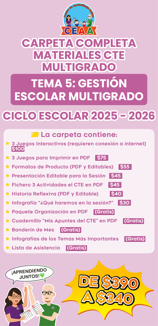 Carpeta Completa Materiales Multigrado Tema 5: Gestión Escolar Multigrado