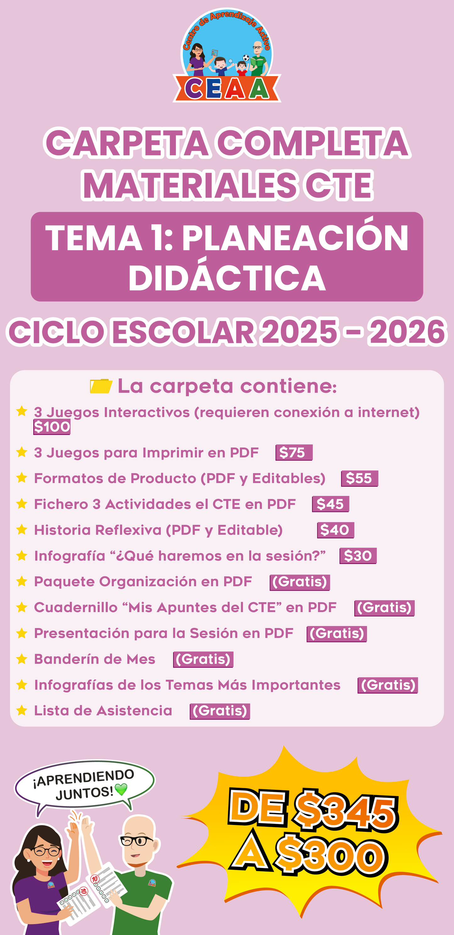 Carpeta Completa Materiales CTE Tema 1: Planeación Didáctica