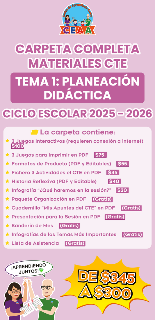 Carpeta Completa Materiales CTE Tema 1: Planeación Didáctica