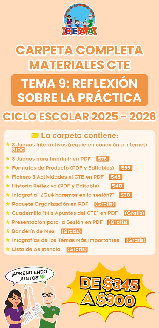Carpeta Completa Materiales CTE Tema 9: Reflexión Sobre la Práctica