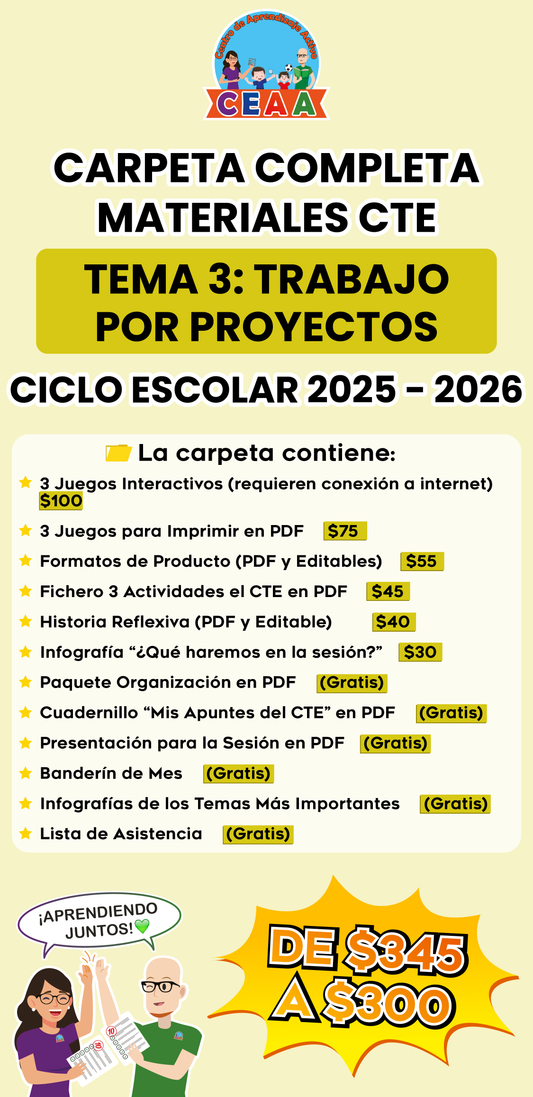 Carpeta Completa Materiales CTE Tema 3: Trabajo por Proyectos