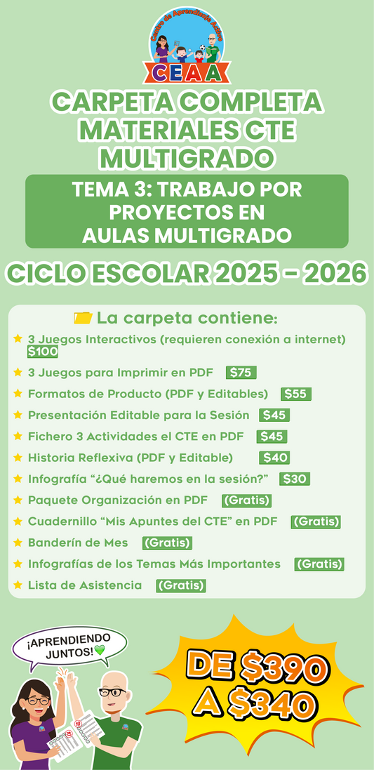 Carpeta Completa Materiales Multigrado Tema 3: Trabajo por Proyectos en Aulas Multigrado