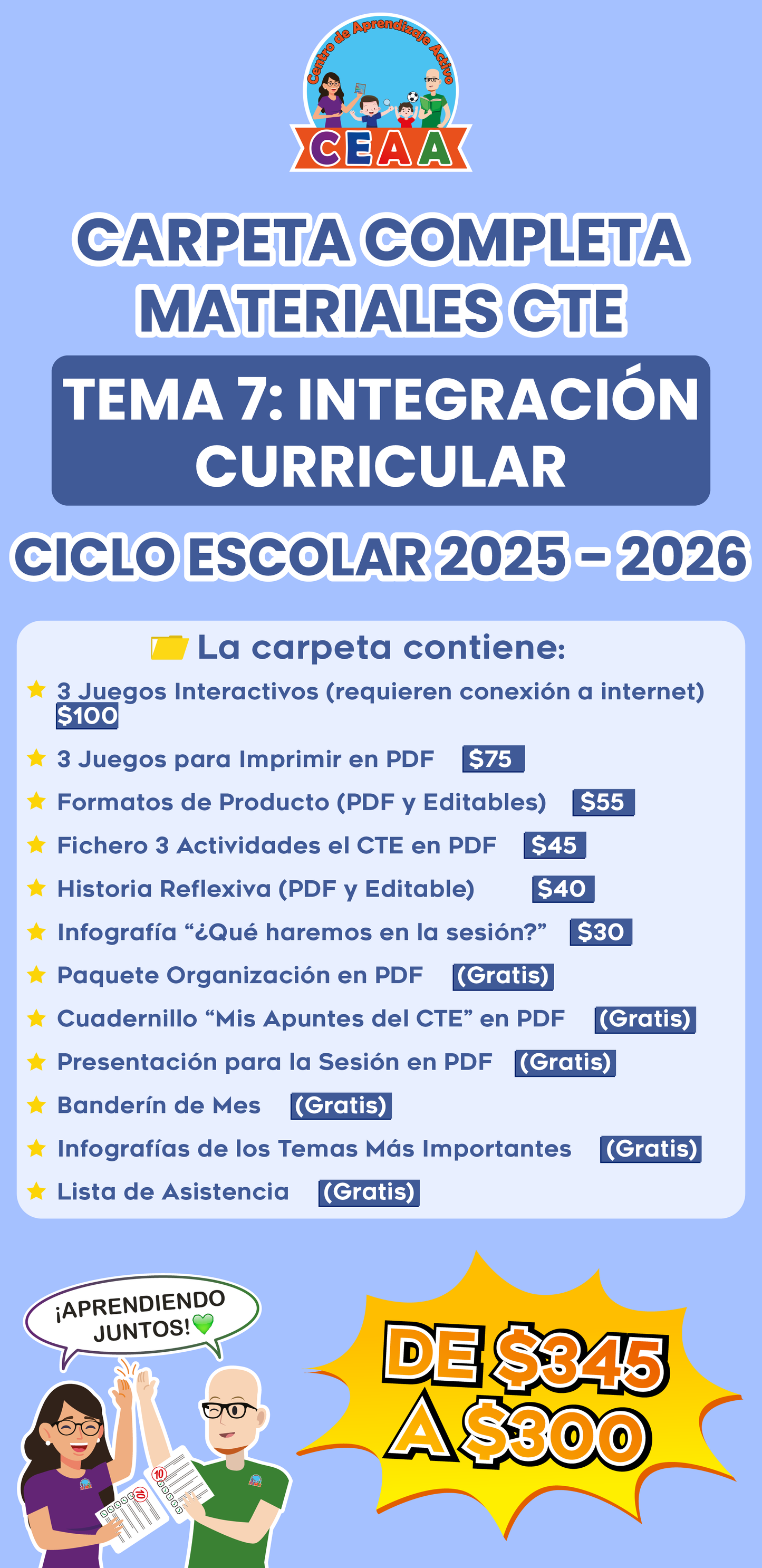 Carpeta Completa Materiales CTE Tema 7: Integración Curricular