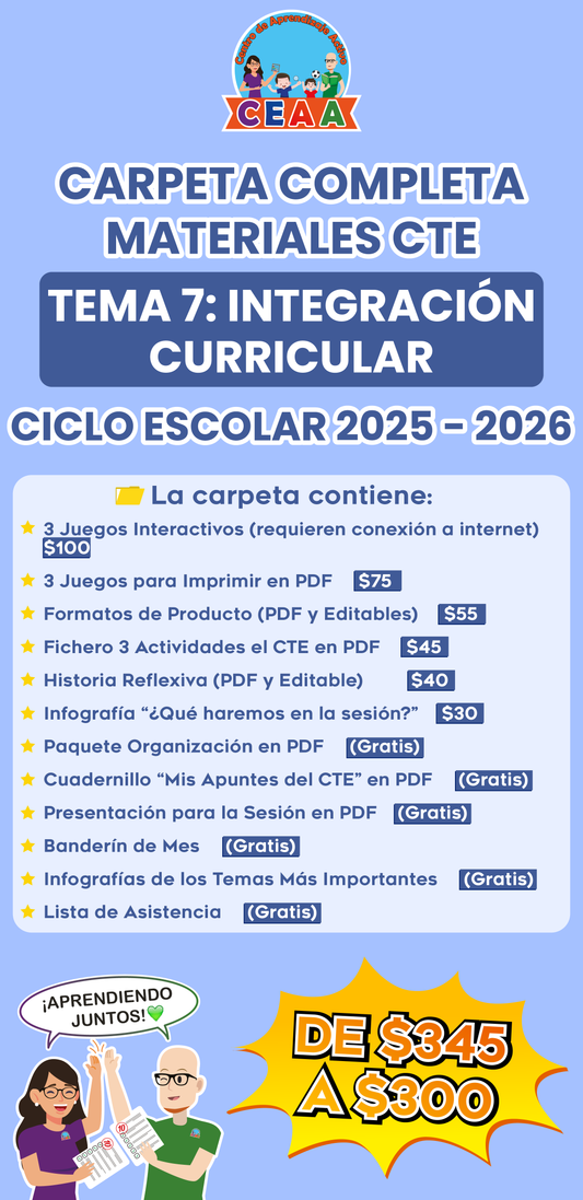 Carpeta Completa Materiales CTE Tema 7: Integración Curricular