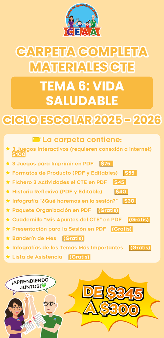 Carpeta Completa Materiales CTE Tema 6: Vida Saludable