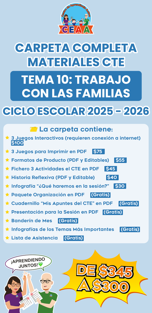 Carpeta Completa Materiales CTE Tema 10: Trabajo con las Familias