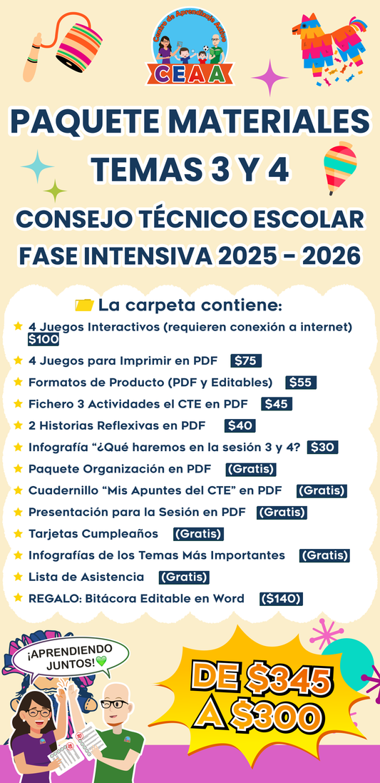 Paquete Completo Materiales CTE Fase Intensiva TEMAS 3 y 4