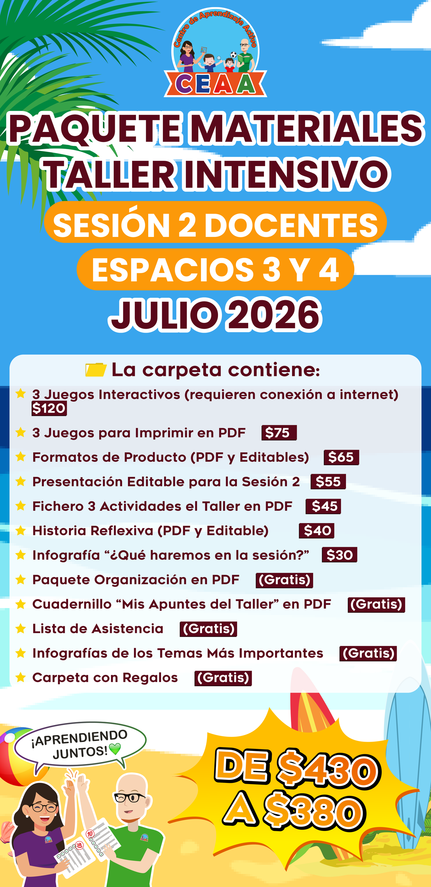 Paquete Completo Materiales Taller Intensivo Sesión 2 Julio 2026