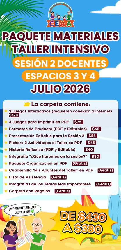 Paquete Completo Materiales Taller Intensivo Sesión 2 Julio 2026