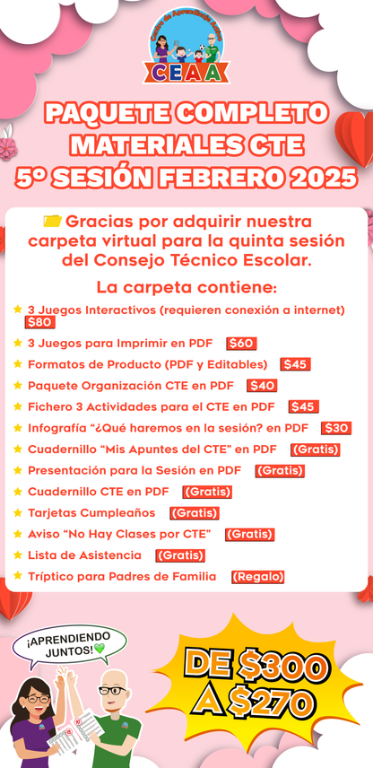 Paquete Completo Materiales CTE Sesión 5 Febrero 2025