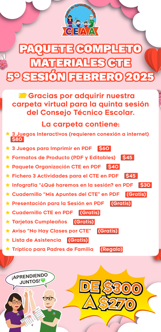 Paquete Completo Materiales CTE Sesión 5 Febrero 2025