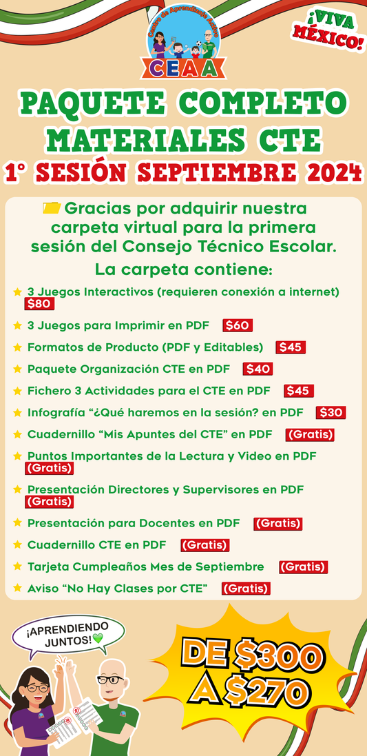 Paquete Completo Materiales CTE Sesión 1