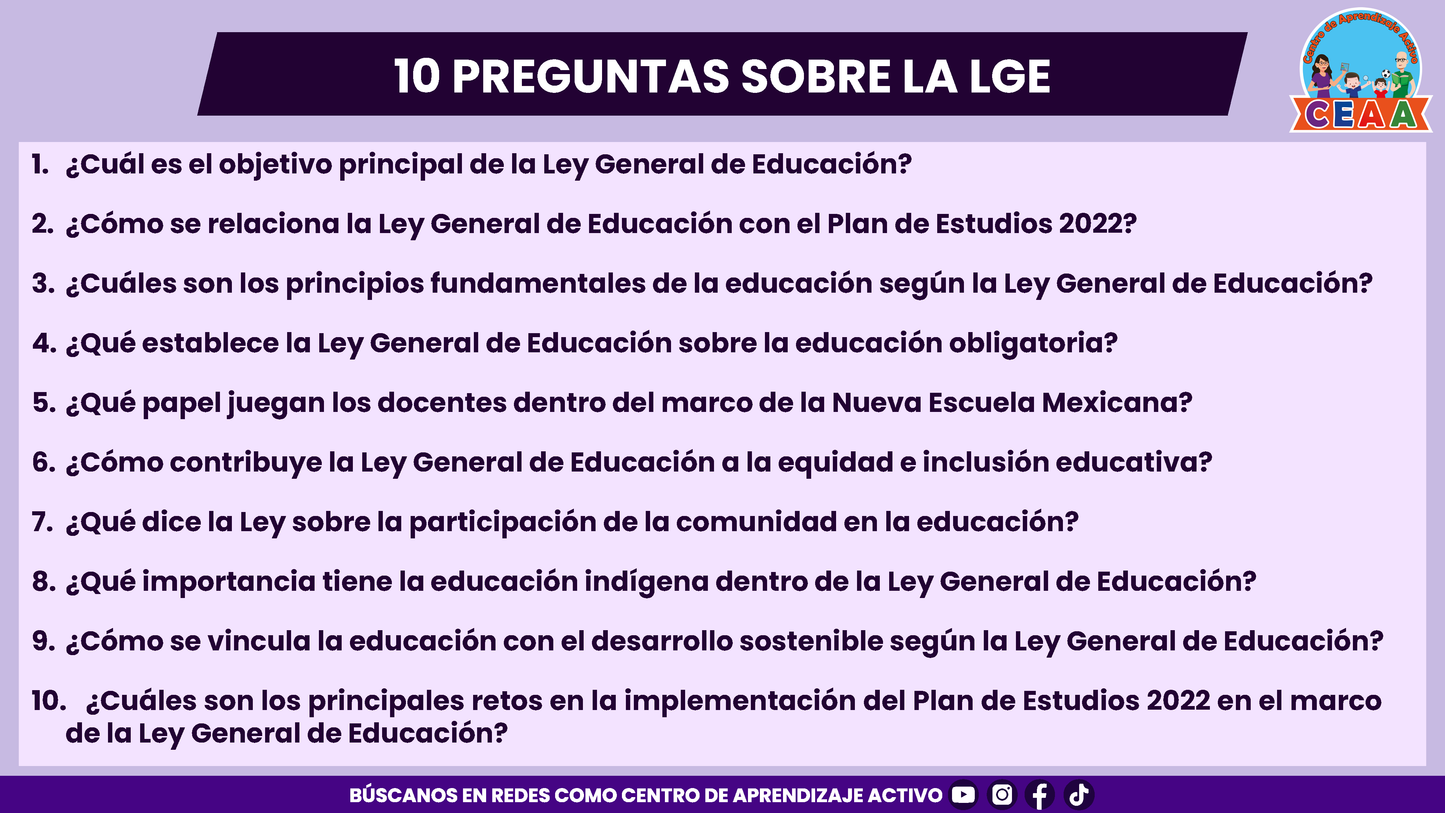 Clase Autogestiva: TEMA 2: FUNDAMENTOS DE LA LEY GENERAL DE EDUCACIÓN en PDF