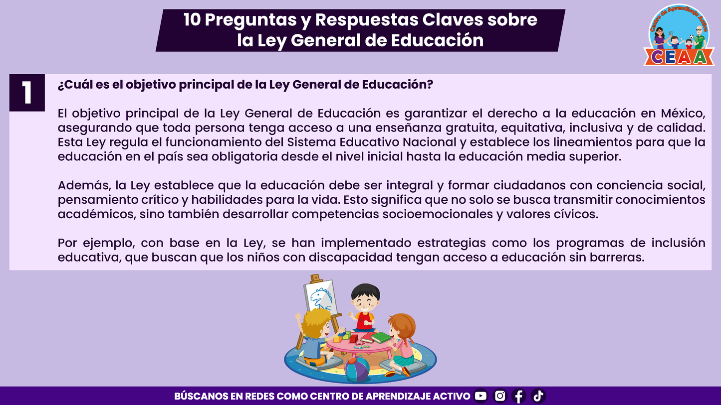 Clase Autogestiva: TEMA 2: FUNDAMENTOS DE LA LEY GENERAL DE EDUCACIÓN en PDF