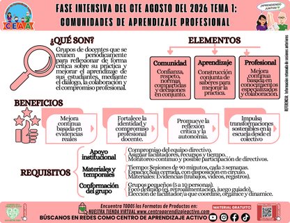 Infografía CTE Fase Intensiva: TEMA 1: COMUNIDADES DE APRENDIZAJE PROFESIONAL en PDF