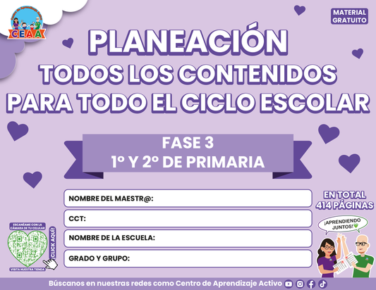 Planeación Fase 3 Primaria 1⁰ y 2⁰ Todos los Contenidos en PDF