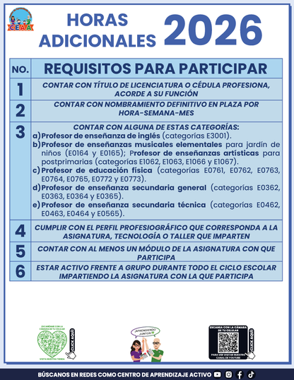 Cuadernillo Horas Adicionales Educación Básica 2026