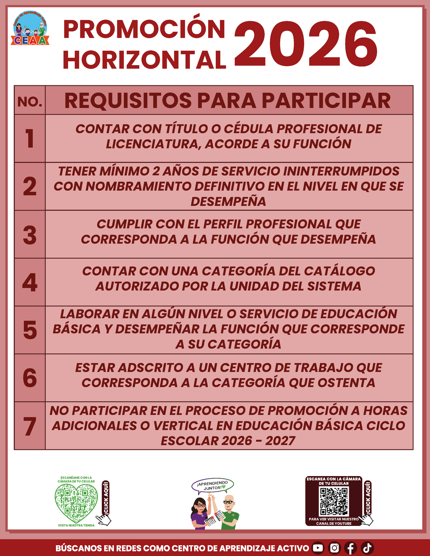 Cuadernillo Promoción Horizontal Educación Básica 2026