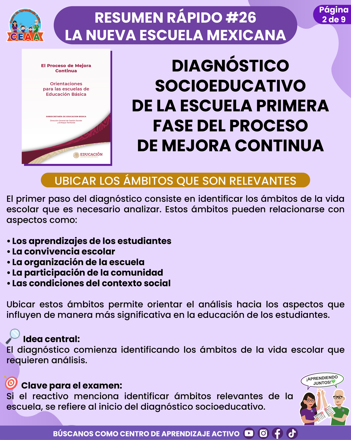 Resumen Rápido #26: DIAGNÓSTICO SOCIOEDUCATIVO DE LA ESCUELA PRIMERA FASE DEL PROCESO DE MEJORA CONTINUA