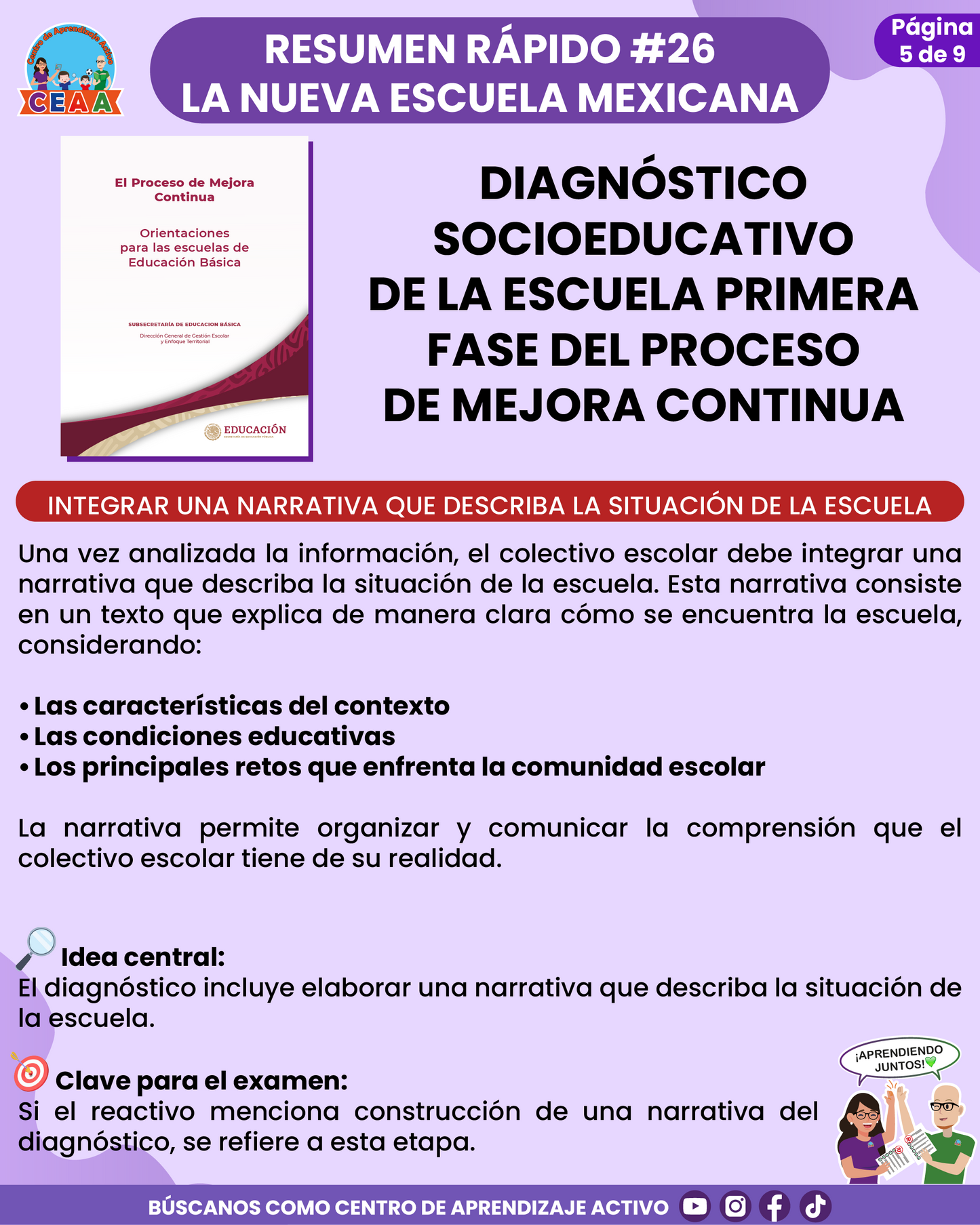 Resumen Rápido #26: DIAGNÓSTICO SOCIOEDUCATIVO DE LA ESCUELA PRIMERA FASE DEL PROCESO DE MEJORA CONTINUA