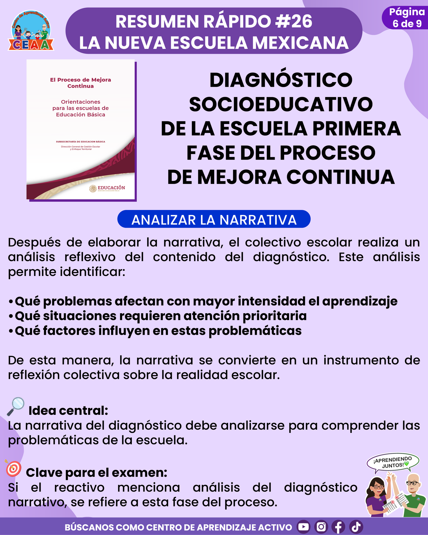 Resumen Rápido #26: DIAGNÓSTICO SOCIOEDUCATIVO DE LA ESCUELA PRIMERA FASE DEL PROCESO DE MEJORA CONTINUA