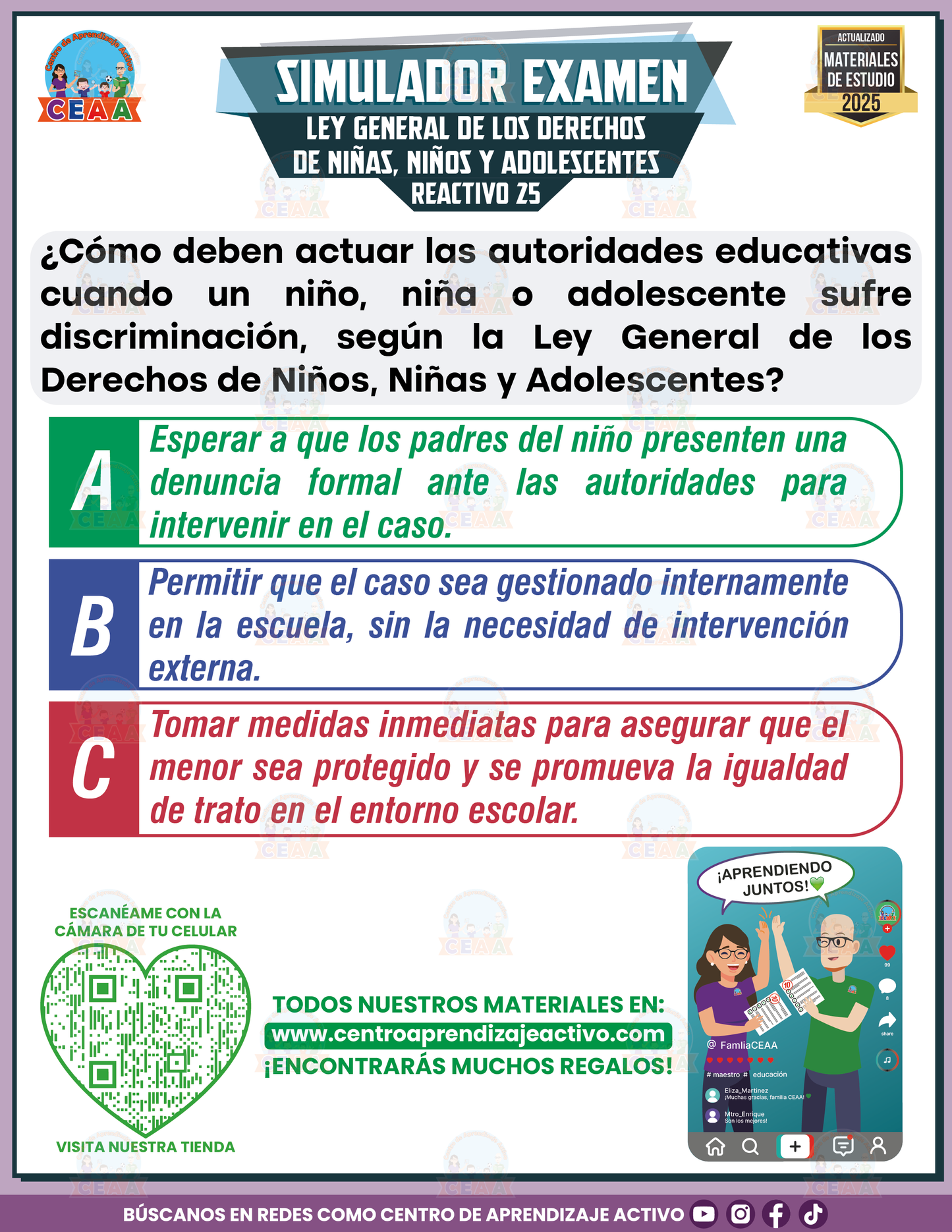 Simulador de Examen Ley General de los Derechos de Niñas, Niños y Adolescentes en PDF