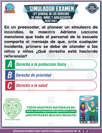 Simulador de Examen: Ley General de los Derechos de Niñas, Niños y Adolescentes