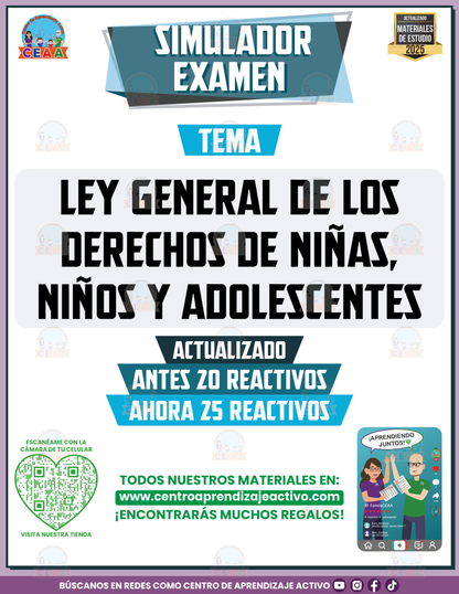 Simulador de Examen Ley General de los Derechos de Niñas, Niños y Adolescentes en PDF