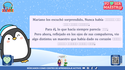 Historias para Maestros Taller Intensivo Maestros Enero 2026 - LOS PINGÜINOS Y EL CUADERNO DEL HIELO NUEVO (Editable en PowerPoint)