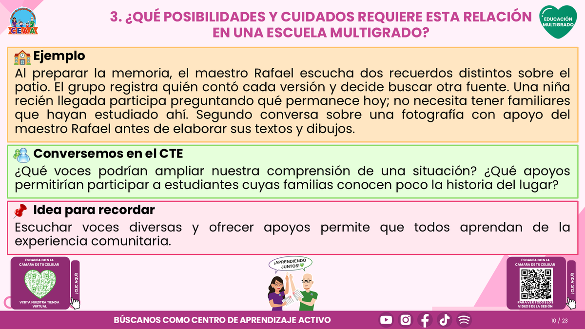Resumen CTE del Tema 5 Educación Multigrado: LA COMUNIDAD Y EL APRENDIZAJE EN EL AULA ¿CÓMO CONSTRUIR EXPERIENCIAS CON LAS FAMILIAS Y LOS SABERES DE NUESTRO ENTORNO? editable en PowerPoint
