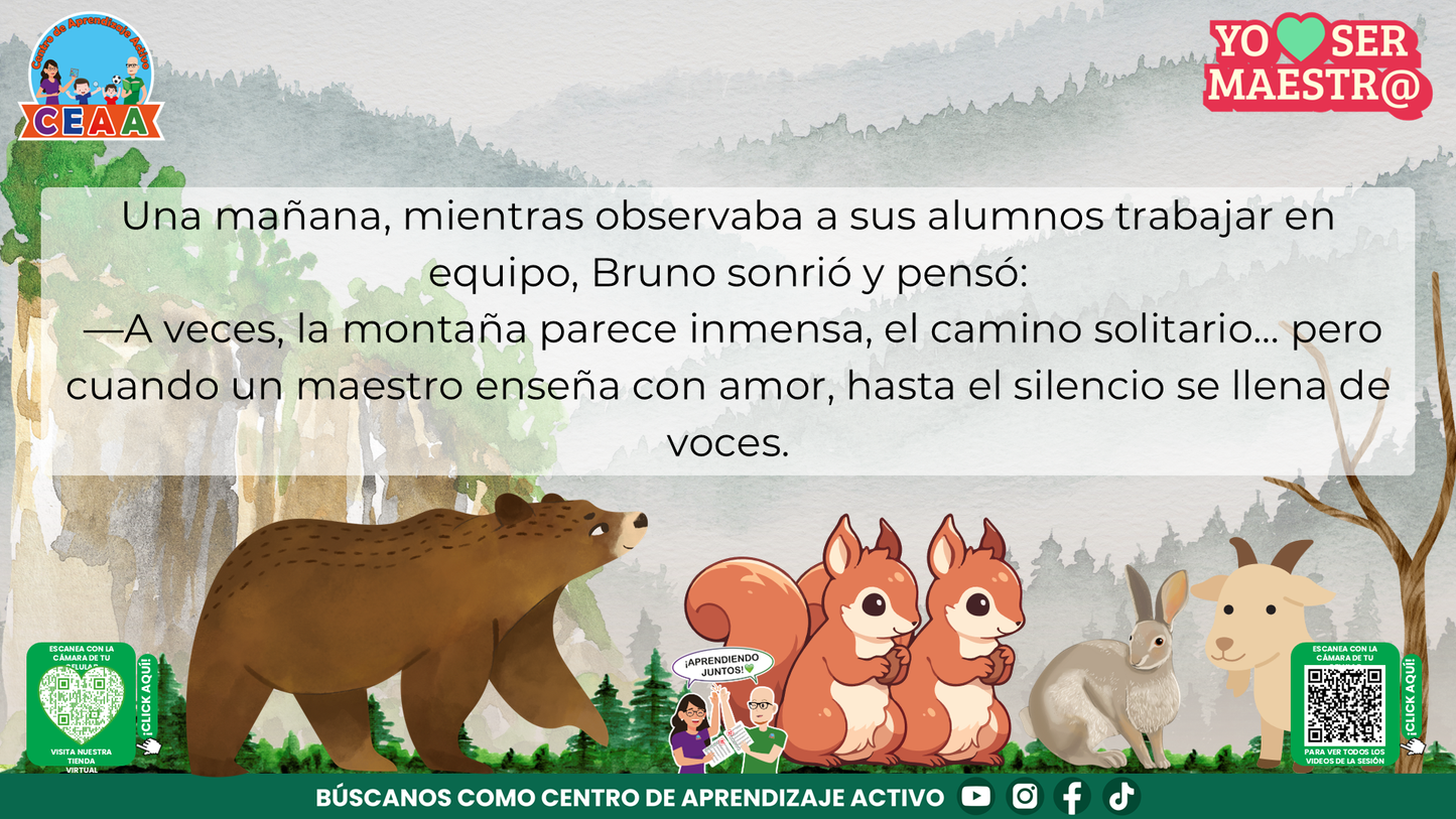 Historias para Maestros Multigrado - EL OSO Y LA ESCUELA DE LA MONTAÑA (Editable en PowerPoint)