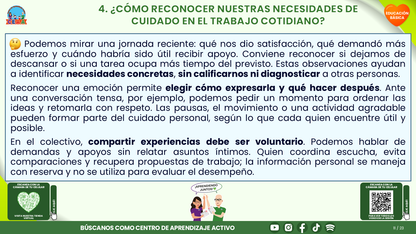 Resumen CTE del Tema 6 Educación Básica: BIENESTAR SOCIOEMOCIONAL DOCENTE ¿CÓMO CUIDARNOS Y CONSTRUIR CONDICIONES DE TRABAJO QUE NOS AYUDEN A ENSEÑAR Y CONVIVIR? editable en PowerPoint