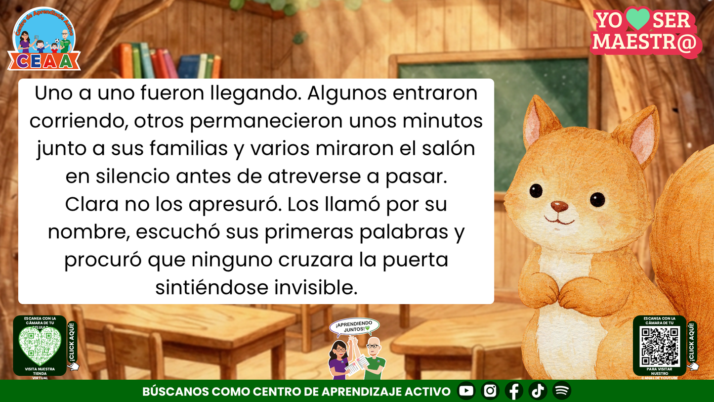 Historias para Maestros - Clara, la ardilla y la puerta del primer día Editable en PowerPoint