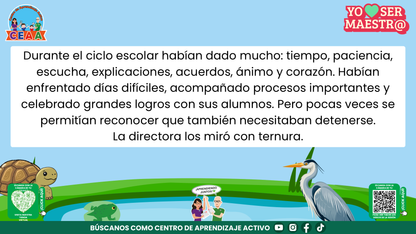 Historias para Maestros - Rita, la ranita maestra y el descanso merecido editable en PowerPoint