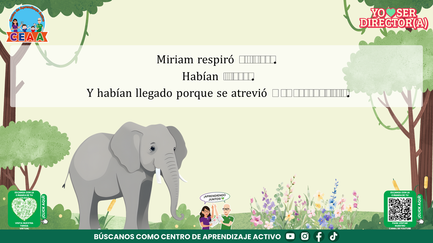 Historias para Maestros Taller Intensivo Directores Enero 2026 - LA ELEFANTA Y EL SENDERO QUE NADIE HABÍA RECORRIDO (Editable en PowerPoint)