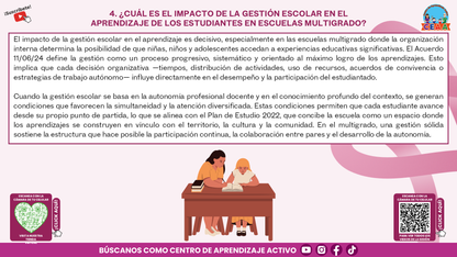Resumen Gráfico CTE Multigrado TEMA 5: ¿QUÉ ES Y CÓMO SE LOGRA LA GESTIÓN ESCOLAR EN LAS ESCUELAS MULTIGRADO? (Editable en PowerPoint)