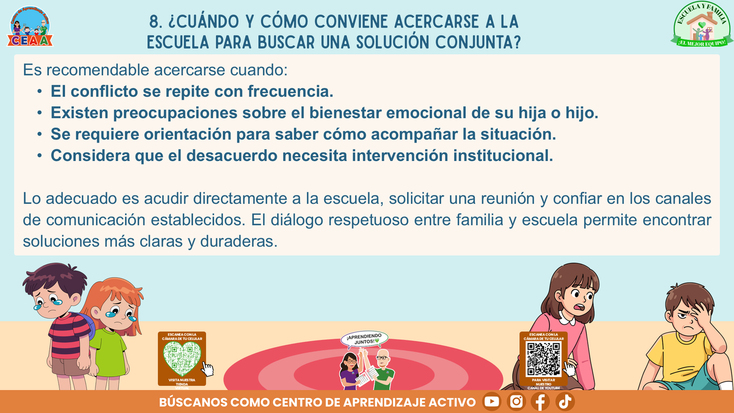 ESCUELA Y FAMILIA: ¿Qué hacer y cómo resolver conflictos entre estudiantes de manera adecuada? (Editable en PowerPoint)