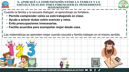 ESCUELA Y FAMILIA: ¿CÓMO APRENDEN MATEMÁTICAS MIS HIJOS E HIJAS EN LA ESCUELA? (Editable en PowerPoint)