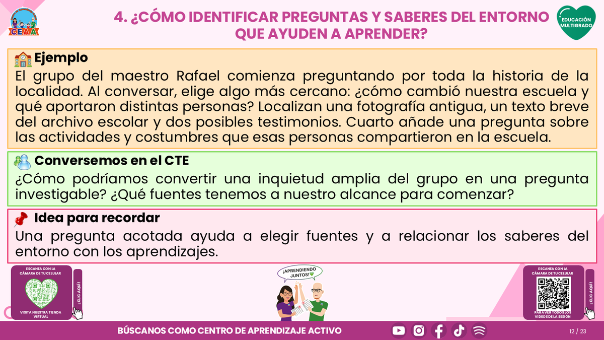 Resumen CTE del Tema 5 Educación Multigrado: LA COMUNIDAD Y EL APRENDIZAJE EN EL AULA ¿CÓMO CONSTRUIR EXPERIENCIAS CON LAS FAMILIAS Y LOS SABERES DE NUESTRO ENTORNO? editable en PowerPoint