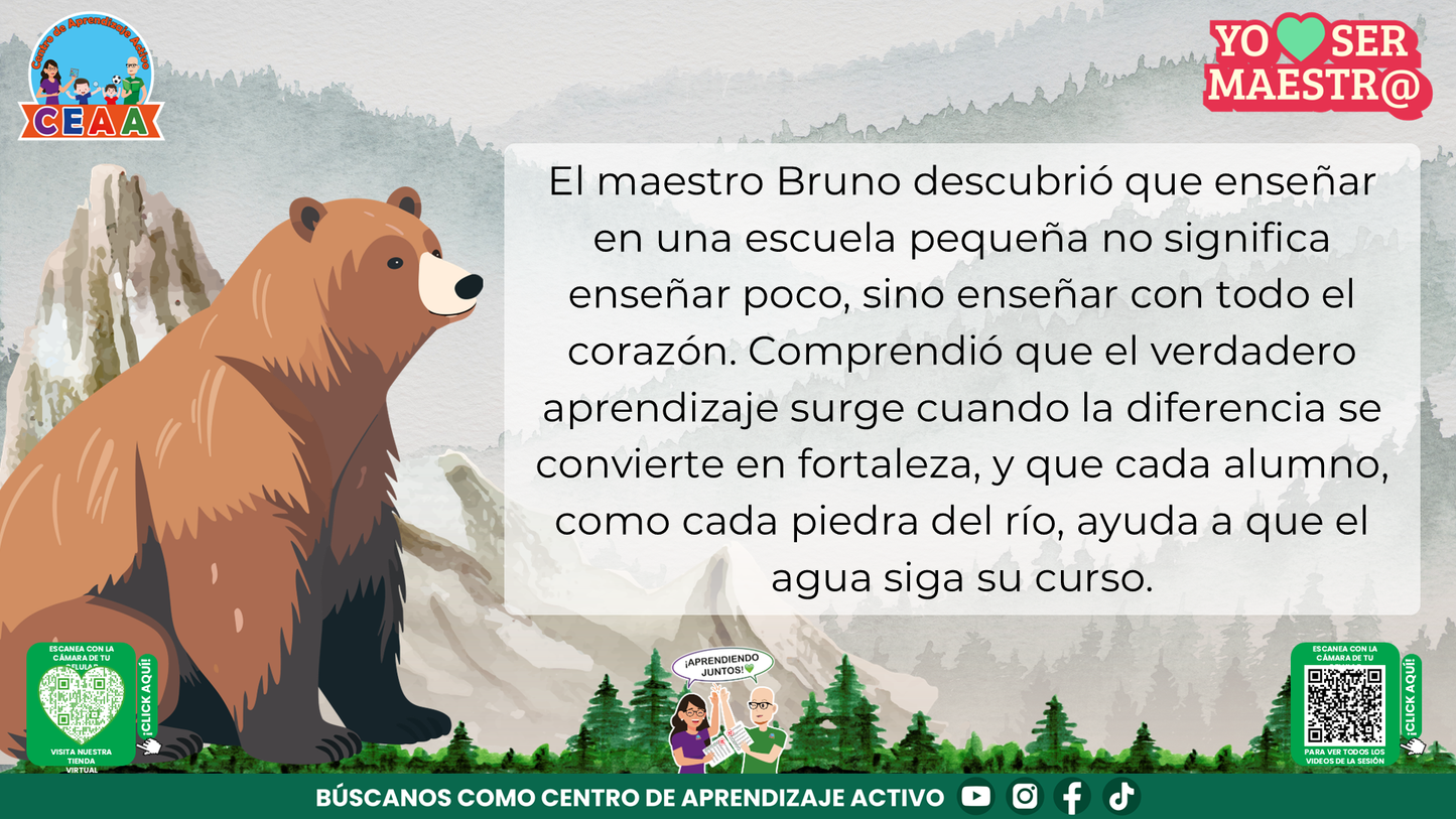 Historias para Maestros Multigrado - EL OSO Y LA ESCUELA DE LA MONTAÑA (Editable en PowerPoint)