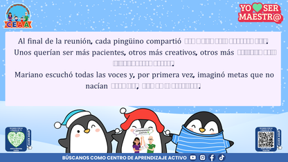 Historias para Maestros Taller Intensivo Maestros Enero 2026 - LOS PINGÜINOS Y EL CUADERNO DEL HIELO NUEVO (Editable en PowerPoint)