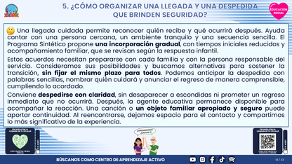 Resumen CTE del Tema 1 Educación Inicial: ADAPTACIÓN Y SEPARACIÓN ¿CÓMO ACOMPAÑAR A BEBÉS, NIÑAS, NIÑOS Y FAMILIAS CON CONFIANZA Y CUIDADO? editable en PowerPoint