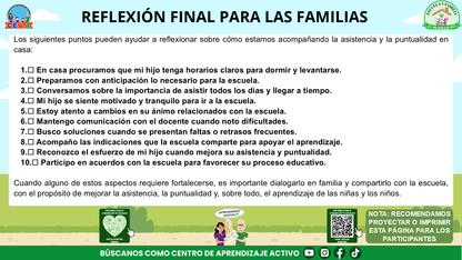 ESCUELA Y FAMILIA: ¿POR QUÉ ES IMPORTANTE LA ASISTENCIA Y LA PUNTUALIDAD DE MIS HIJOS? Editable en PowerPoint