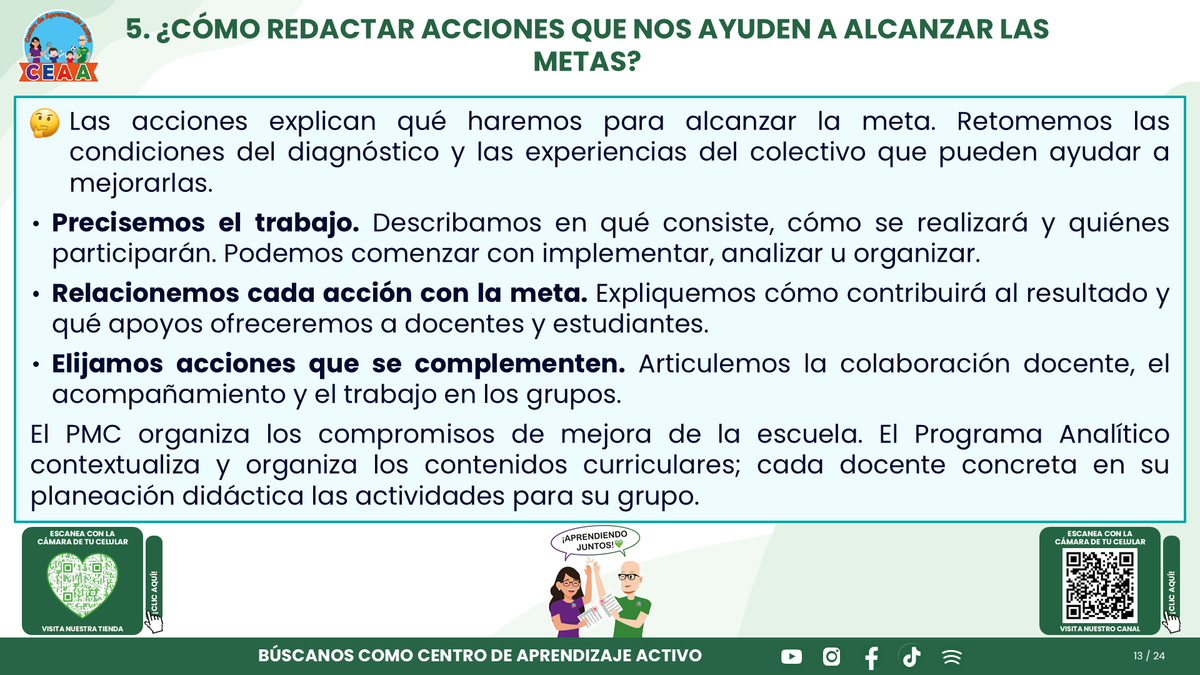 Resumen CTE Sesión 1 Tema: ¿CÓMO REDACTAR OBJETIVOS, METAS Y ACCIONES PARA NUESTRO PROGRAMA DE MEJORA CONTINUA? editable en PowerPoint
